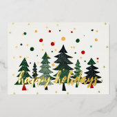 色彩の鮮やか木ハッピーホリデイ 箔シーズンカード (正面)