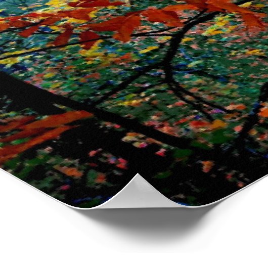 色彩の鮮やか林秋の火炎水カラープリント ポスター (角)