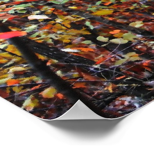 色彩の鮮やか林秋トレイル水彩プリント ポスター (角)