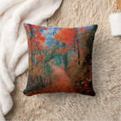色彩の鮮やか林秋火炎水彩枕 クッション (ブランケット)