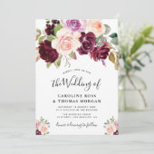 色彩の鮮やか梅のバラ結婚式招待状 招待状 (スタンド正面)