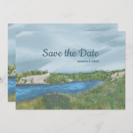 色彩の鮮やか海辺の日付を保存 セーブザデート (正面/裏面)