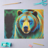 色彩の鮮やか熊 薄葉紙 (クラフト)