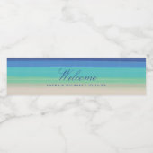 色彩の鮮やか砂と海結婚の歓迎 ペットボトルラベル (シングルラベル)