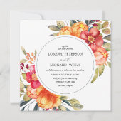 色彩の鮮やか素朴花モダンエレガント 招待状 (正面)