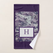 色彩の鮮やか紫の渦巻き色 バスタオルセット (ハンドタオル)