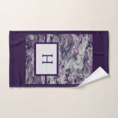 色彩の鮮やか紫の渦巻き色 バスタオルセット (ハンドタオル)