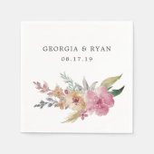 色彩の鮮やか結婚開花 スタンダードカクテルナプキン (正面)