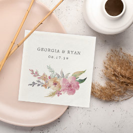 色彩の鮮やか結婚開花 スタンダードカクテルナプキン