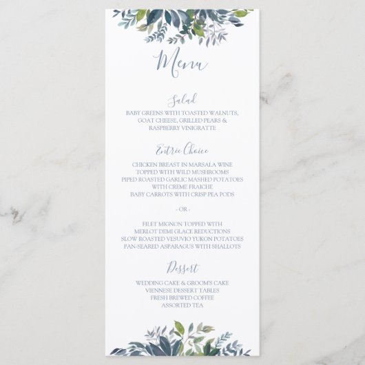 色彩の鮮やか結婚Greeneryメニュー メニュー (正面)