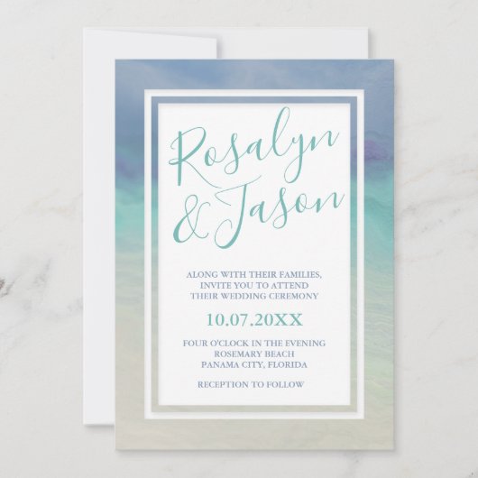 色彩の鮮やか縁ど結婚s 招待状 (正面)