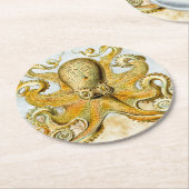 色彩の鮮やか航海のイカ ラウンドペーパーコースター (アングル)