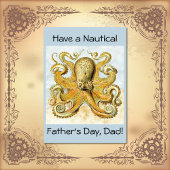 色彩の鮮やか航海のOctopus Kraken Squid神父の日 カード