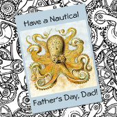 色彩の鮮やか航海のOctopus Kraken Squid神父の日 カード