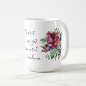 色彩の鮮やか花おばあちゃん初めて コーヒーマグカップ (正面右)