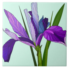 色彩の鮮やか花かわいらし紫 タイル