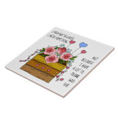 色彩の鮮やか花と祈り感謝していて タイル (側面)