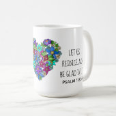 色彩の鮮やか花と詩篇118:24 コーヒーマグカップ (正面右)
