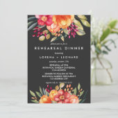 色彩の鮮やか花グレーのリハーサル結婚ディナー 招待状 (スタンド正面)