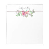 色彩の鮮やか花パーソナライズされた ノートパッド (正面)