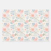 色彩の鮮やか花フローラストライプ ラッピングペーパーシート (正面)
