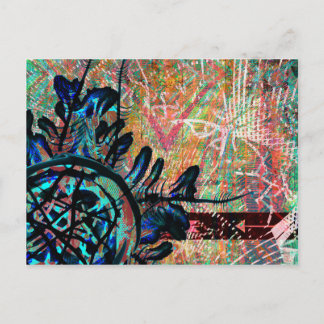 色彩の鮮やか花ボホ南西矢印パターン ポストカード