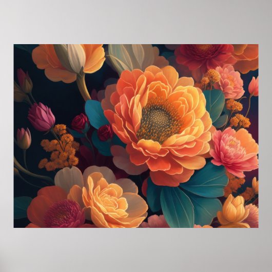 色彩の鮮やか花束はっきりした4:3 ポスター (正面)