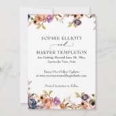 色彩の鮮やか花模様ラグジュアリー書道の日付を保存 招待状 (裏面)