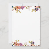 色彩の鮮やか花模様Luxury Kashikal The 結婚 Of 招待状 (裏面)