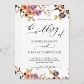 色彩の鮮やか花模様Luxury Kashikal The 結婚 Of 招待状 (正面/裏面)