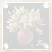 色彩の鮮やか花開花 ガラスコースター (裏面)