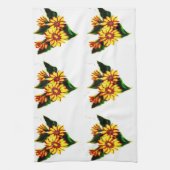 色彩の鮮やか花 キッチンタオル (縦)
