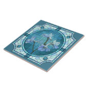 色彩の鮮やか花、青い虹彩（ステンドグラスの外観） タイル (側面)