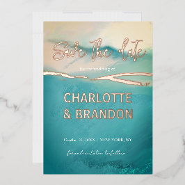 色彩の鮮やか芸術的ランドスケープ結婚式 箔招待状