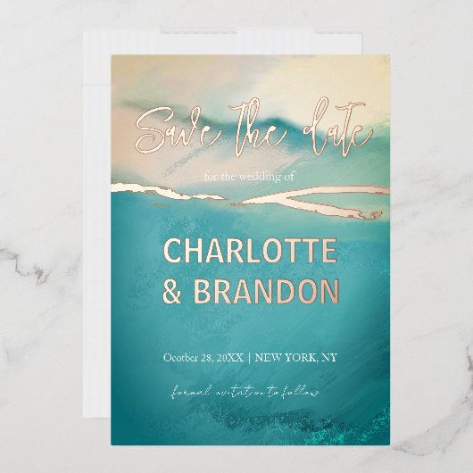 色彩の鮮やか芸術的ランドスケープ結婚式 箔招待状 (封筒)