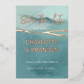 色彩の鮮やか芸術的ランドスケープ結婚式 箔招待状 (正面)