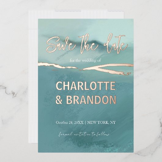 色彩の鮮やか芸術的ランドスケープ結婚式 箔招待状 (封筒)