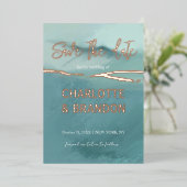 色彩の鮮やか芸術的ランドスケープ結婚式 箔招待状 (立ち正面)