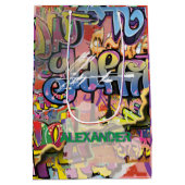 色彩の鮮やか落書き ミディアムペーパーバッグ (裏面)