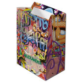 色彩の鮮やか落書き ミディアムペーパーバッグ (裏面アングル)