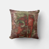 色彩の鮮やか落秋グランジ赤緑錆 クッション (正面)