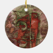 色彩の鮮やか落秋グランジ赤緑錆 セラミックオーナメント (裏面)