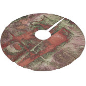 色彩の鮮やか落秋グランジ赤緑錆 ブラッシュドポリエステルツリースカート (アングル)