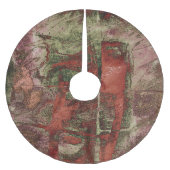 色彩の鮮やか落秋グランジ赤緑錆 ブラッシュドポリエステルツリースカート (正面)