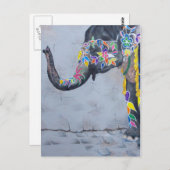 色彩の鮮やか象 ポストカード (正面/裏面)