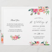 色彩の鮮やか開花フローラDIY折り畳み結婚式 プログラム (正面/裏面)