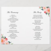 色彩の鮮やか開花フローラDIY折り畳み結婚式 プログラム (裏面)