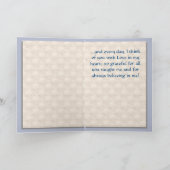 色彩の鮮やか青い花瓶に花-パーソナライズされた カード (内部)