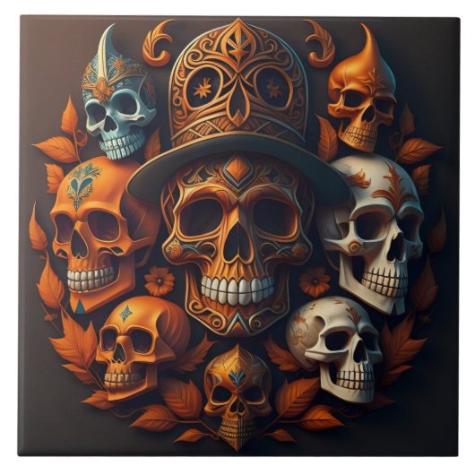 色彩の鮮やか骨格 タイル (正面)