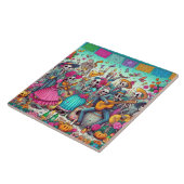 色彩の鮮やか骨格 タイル (側面)